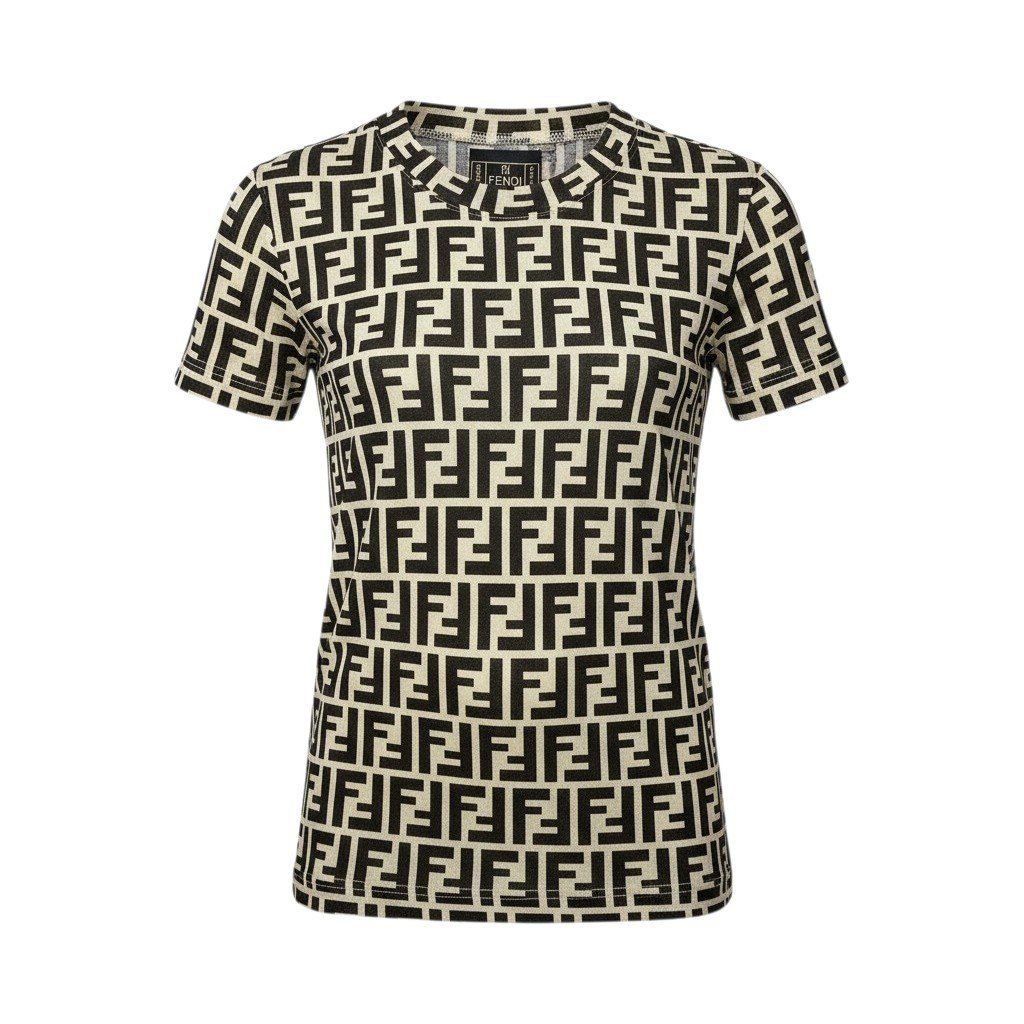 Ic30 FENDI フェンディ ズッカ柄 シアーカットソー 半袖Tシャツ 総柄