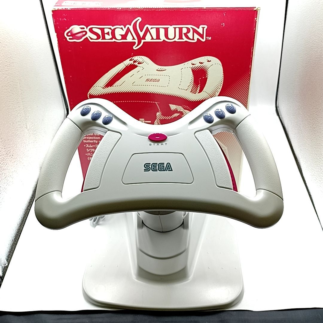 【箱付き・美品】セガ・サターン用 レーシングコントローラー 中古 外箱付き動作品 Sega Saturn SS