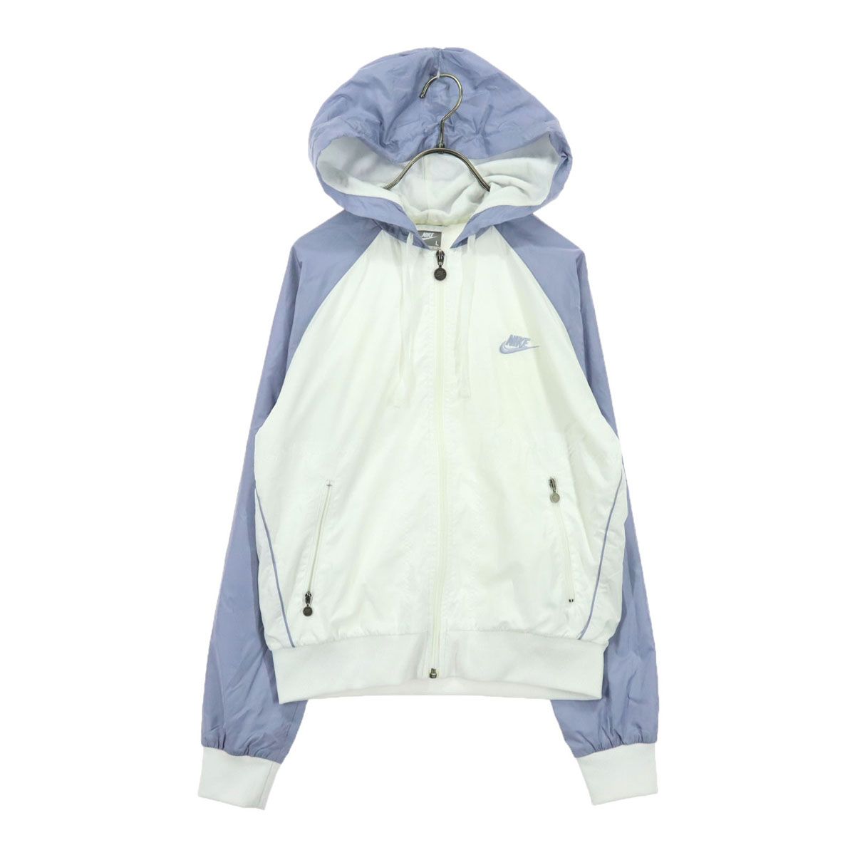 美品 NIKE ナイキ スウッシュ 長袖 ウインドブレーカー L ホワイト 