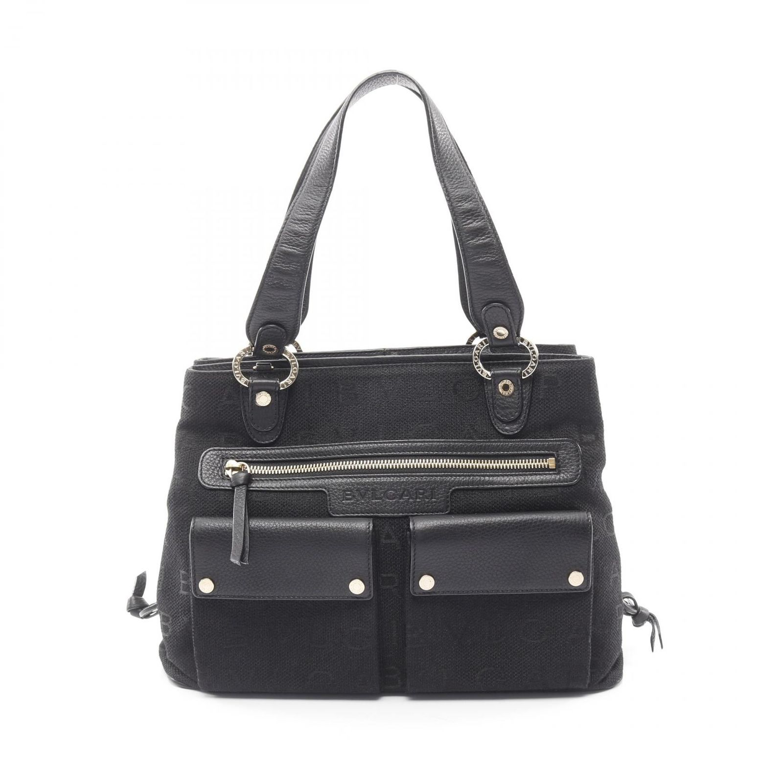 ブルガリ BVLGARI ハンドバッグ マキシレッタレ ブラック キャンバス 