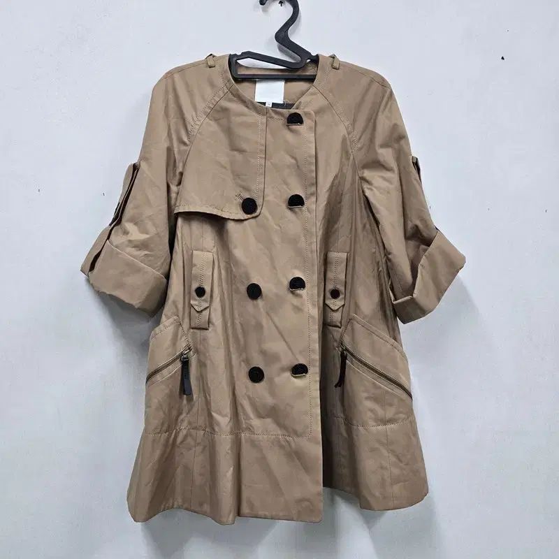 定価8万円　O'2nd オッズセカンド　トレンチコート トレンチ ミニフレア フード付き 配色ステッチ STORE/2way FREAK'S ジャケット・アウター
