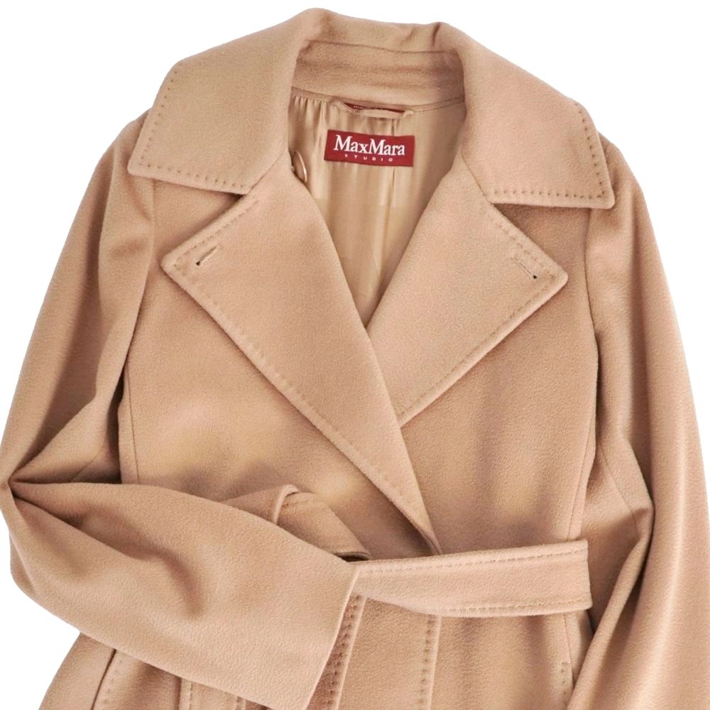 近年美品　Max Mara STUDIO マックスマーラ　ウール　ベルト　コート 美品 マックスマーラ Max Mara STUDIO コート ベルト付き ロング