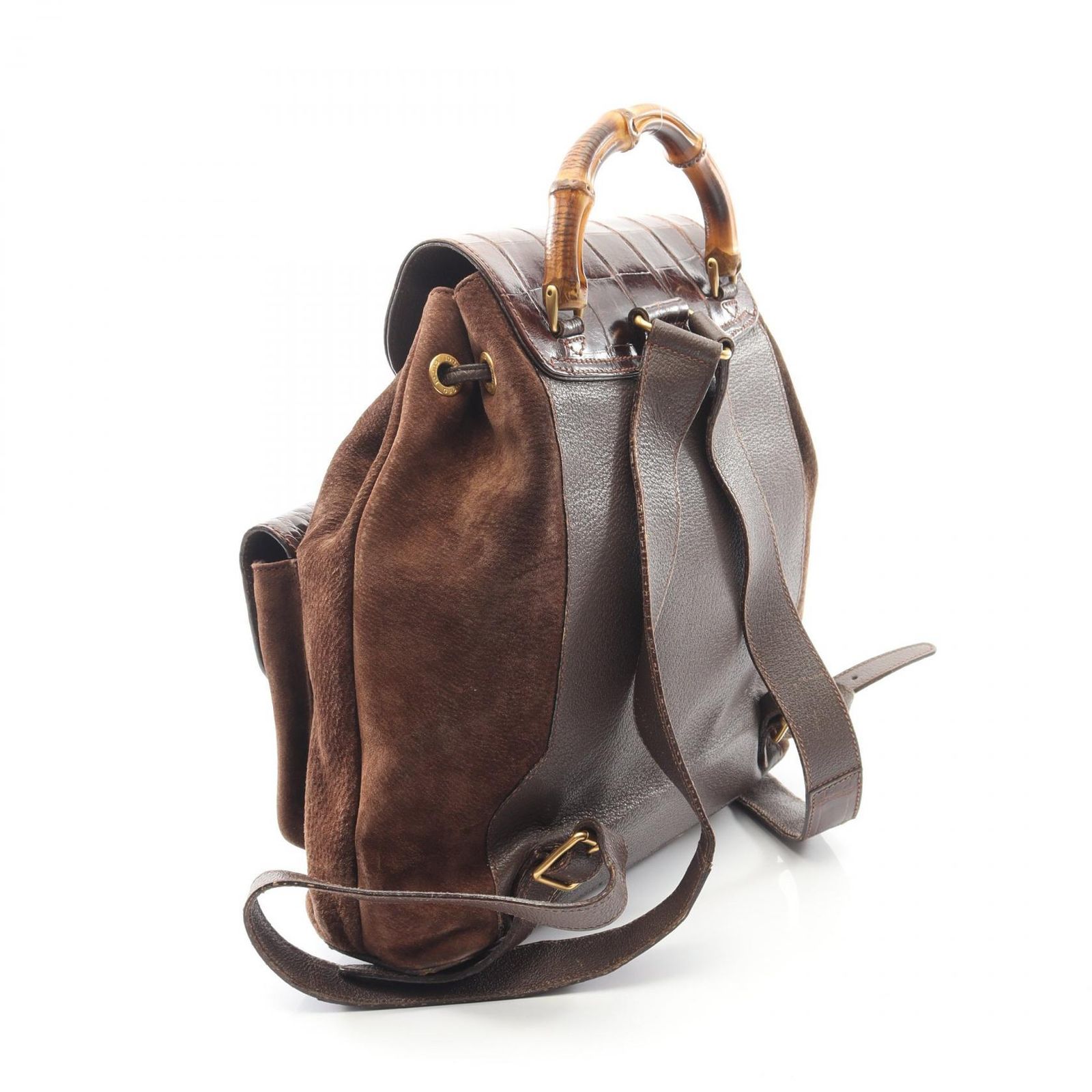 グッチ GUCCI バンブー リュックサック デイパック スエード レザー 