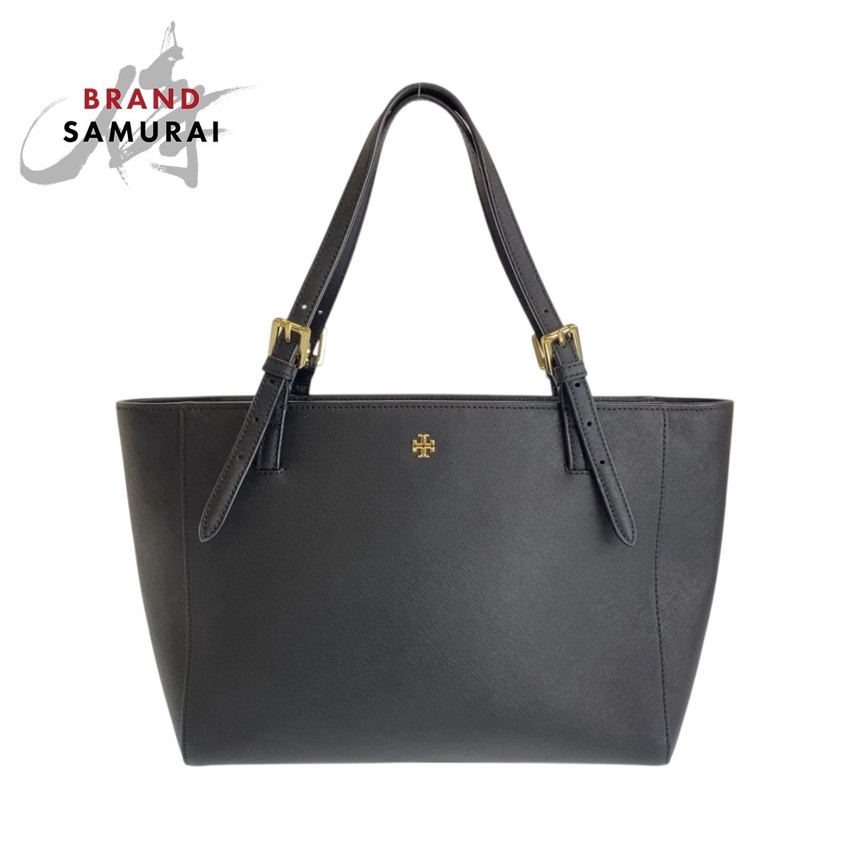美品 トリーバーチ 黒 レザー ショルダーバッグ ポーチ ゴールド 金具 