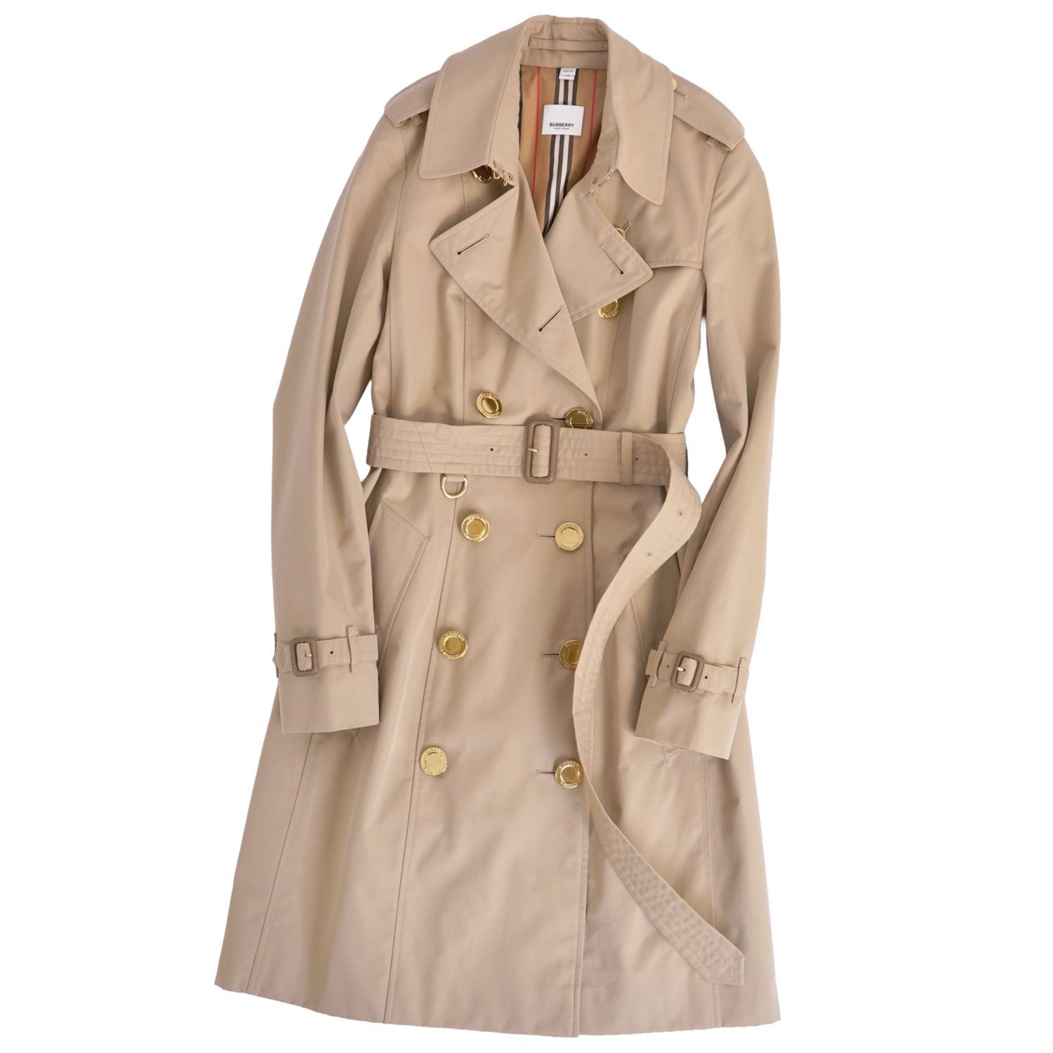 極美品 バーバリー BURBERRY コート トレンチコート 裏チェック ゴール 