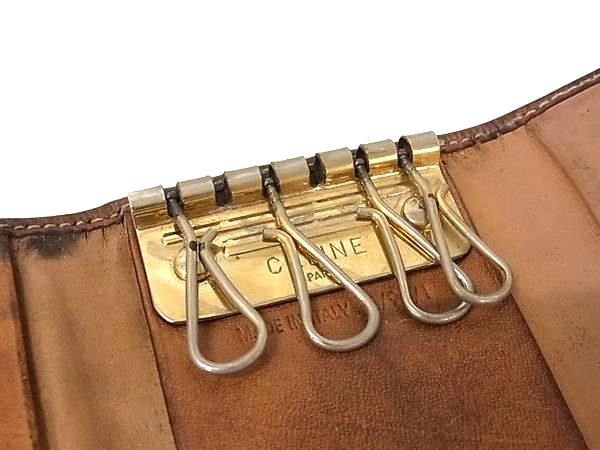 CELINE セリーヌ マカダム柄 レザー 6連 キーケース 鍵入れ レディース