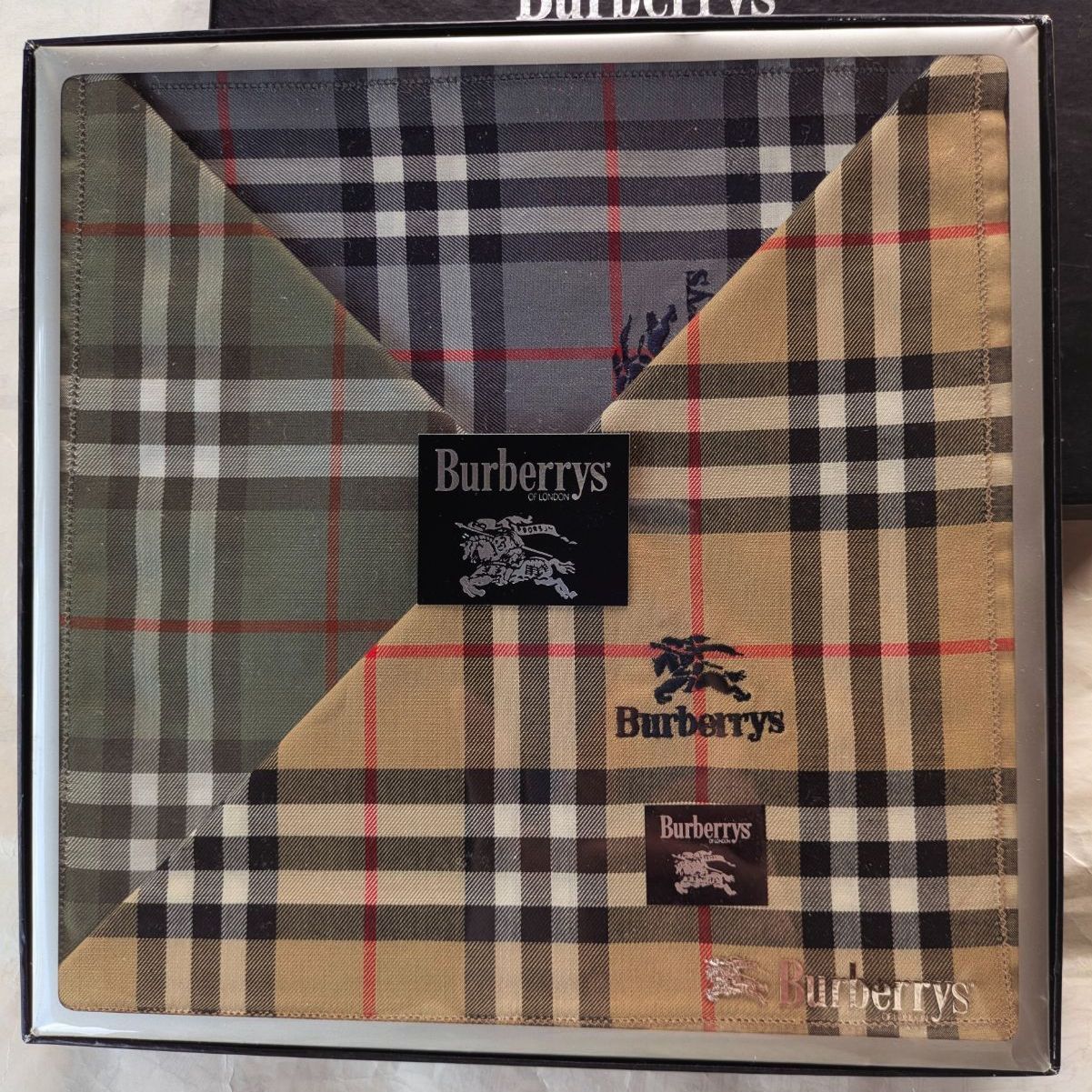 バーバリー ハンカチ - ノバチェック柄 ネイビー 未使用 BURBERRY 2026
