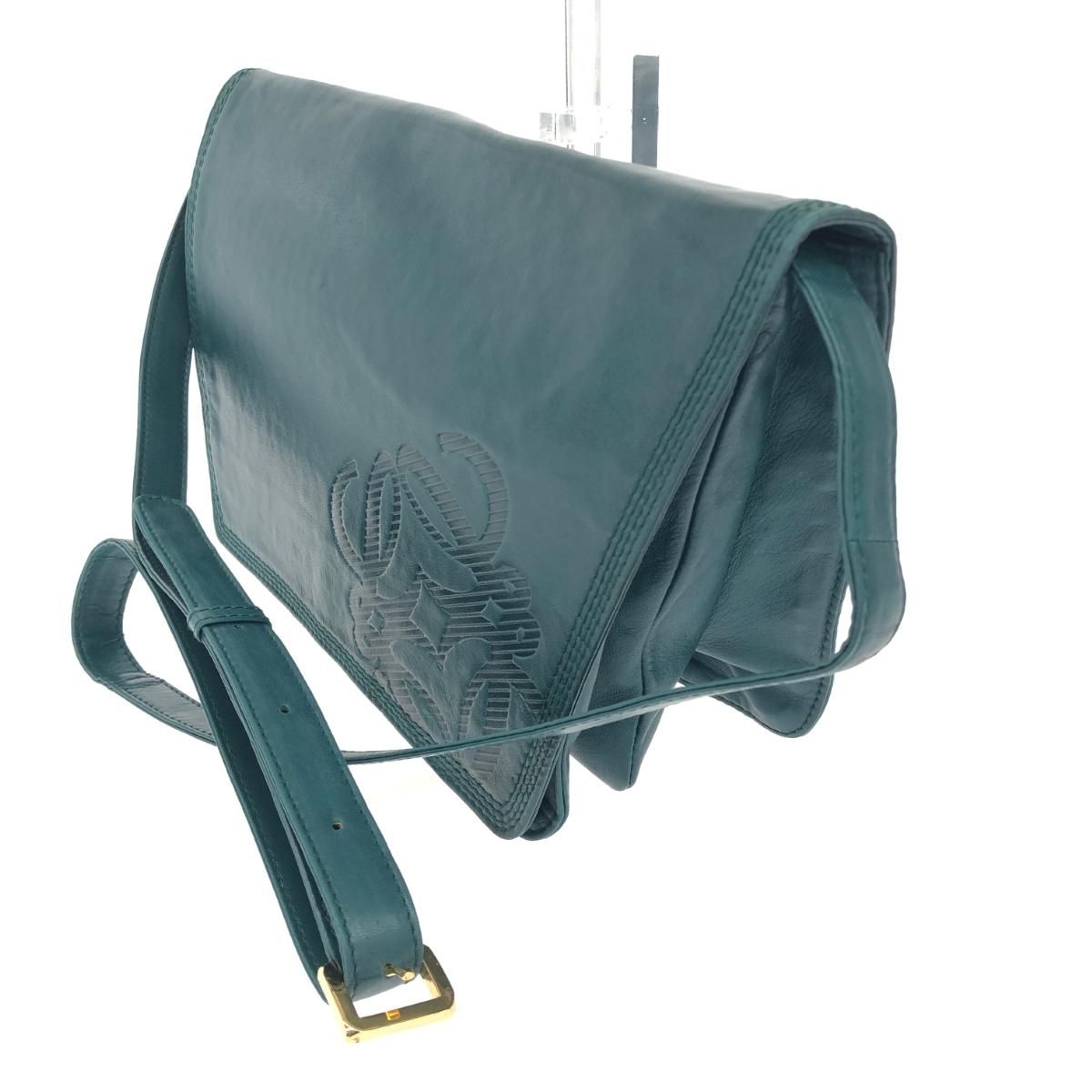 LOEWE ロエベ ショルダークラッチバッグ  アナグラム/ナッパレザー/ダークグリーン ヴィンテージ     / 240001195016 LOEWE ロエベ ショルダークラッチバッグ アナグラム/ナッパレザー