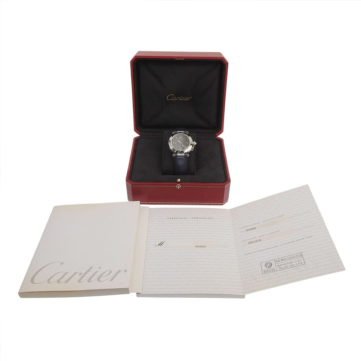  保証書付 カルティエ パシャC 2002年冬季 W3106099 SS|サテン ブラック 自動巻き メンズ 40802181744 アラモード リピーター多 自動巻き時計 腕時計(アナログ)