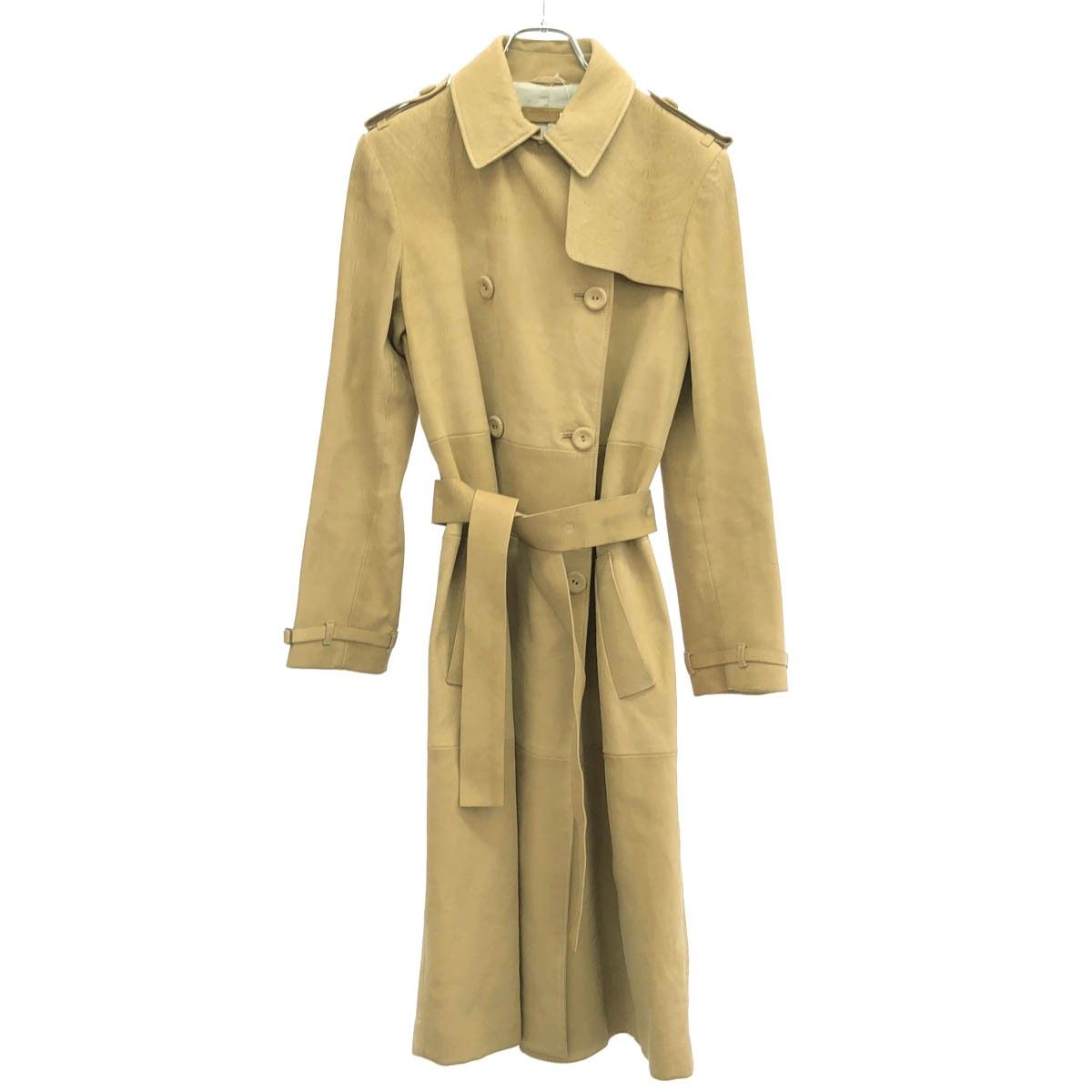 BOTTEGA VENETA ボッテガヴェネタ レザートレンチコート ベージュ 38 