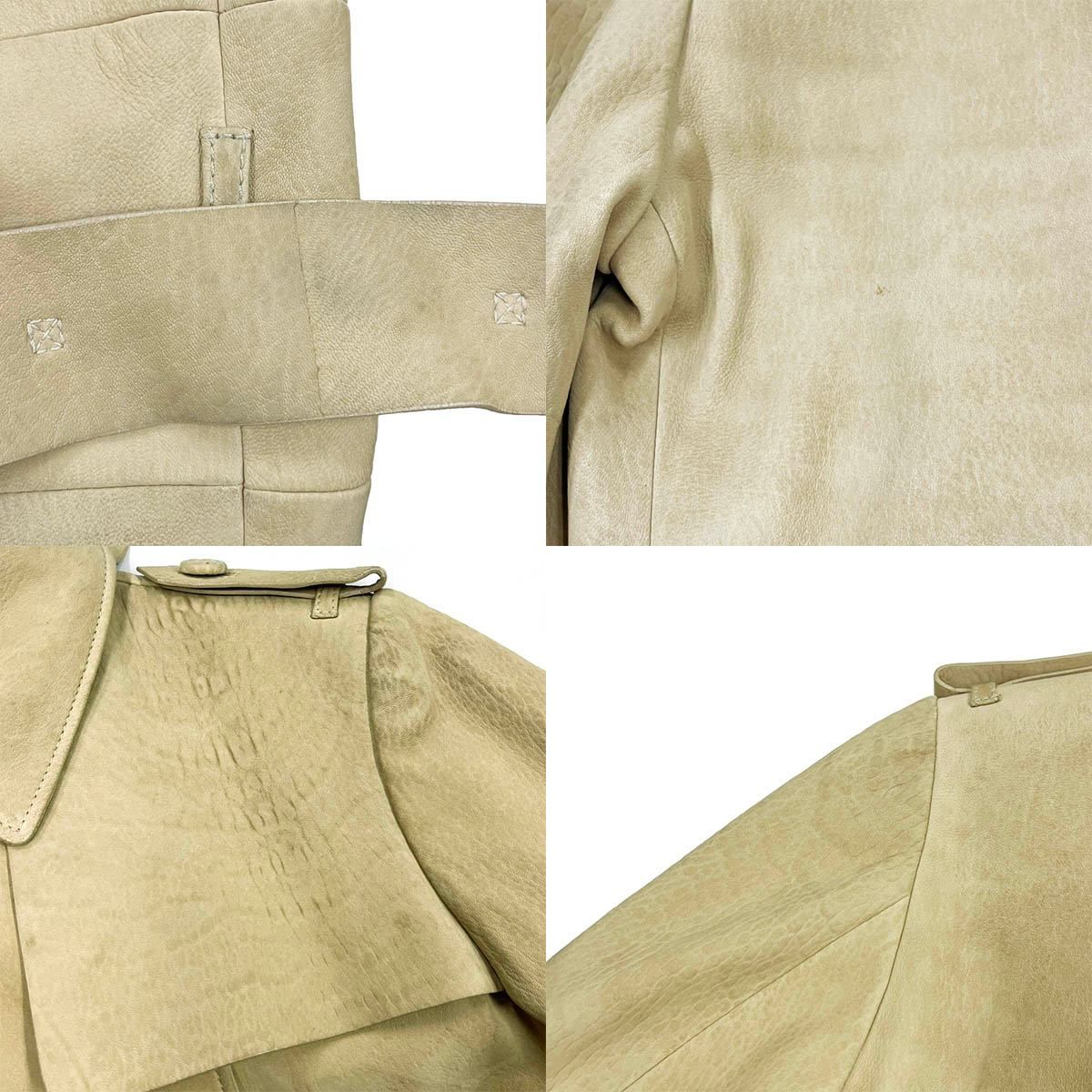 BOTTEGA VENETA ボッテガヴェネタ レザートレンチコート ベージュ 38 