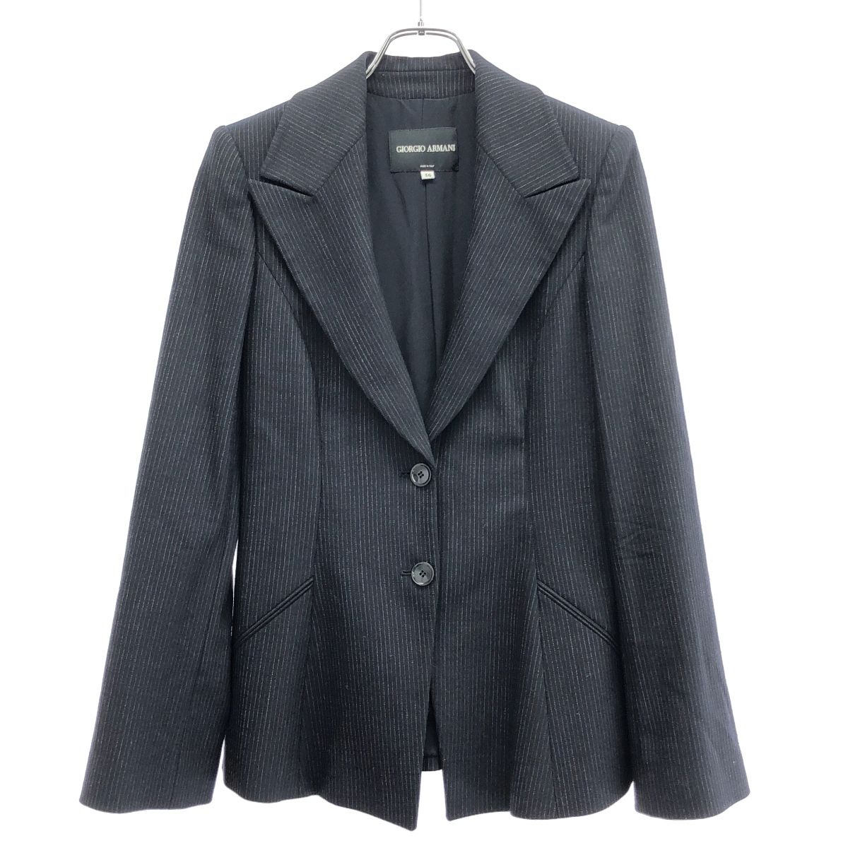 美品✨ジョルジオアルマーニ BORGO21 スーツ セットアップ ネイビー M GIORGIO ARMANI ジョルジオアルマーニ ストライプテーラードジャケット