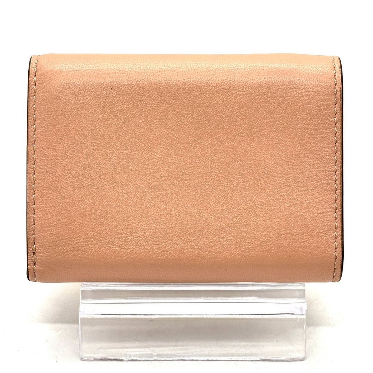 FENDI 【美品】FENDI 三つ折り財布 ズッカ エフイズ エンボス レザー 