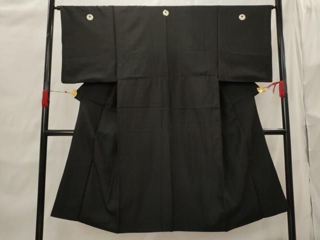 平和屋着物■男性　黒紋付　正絹　逸品　AABH7394st