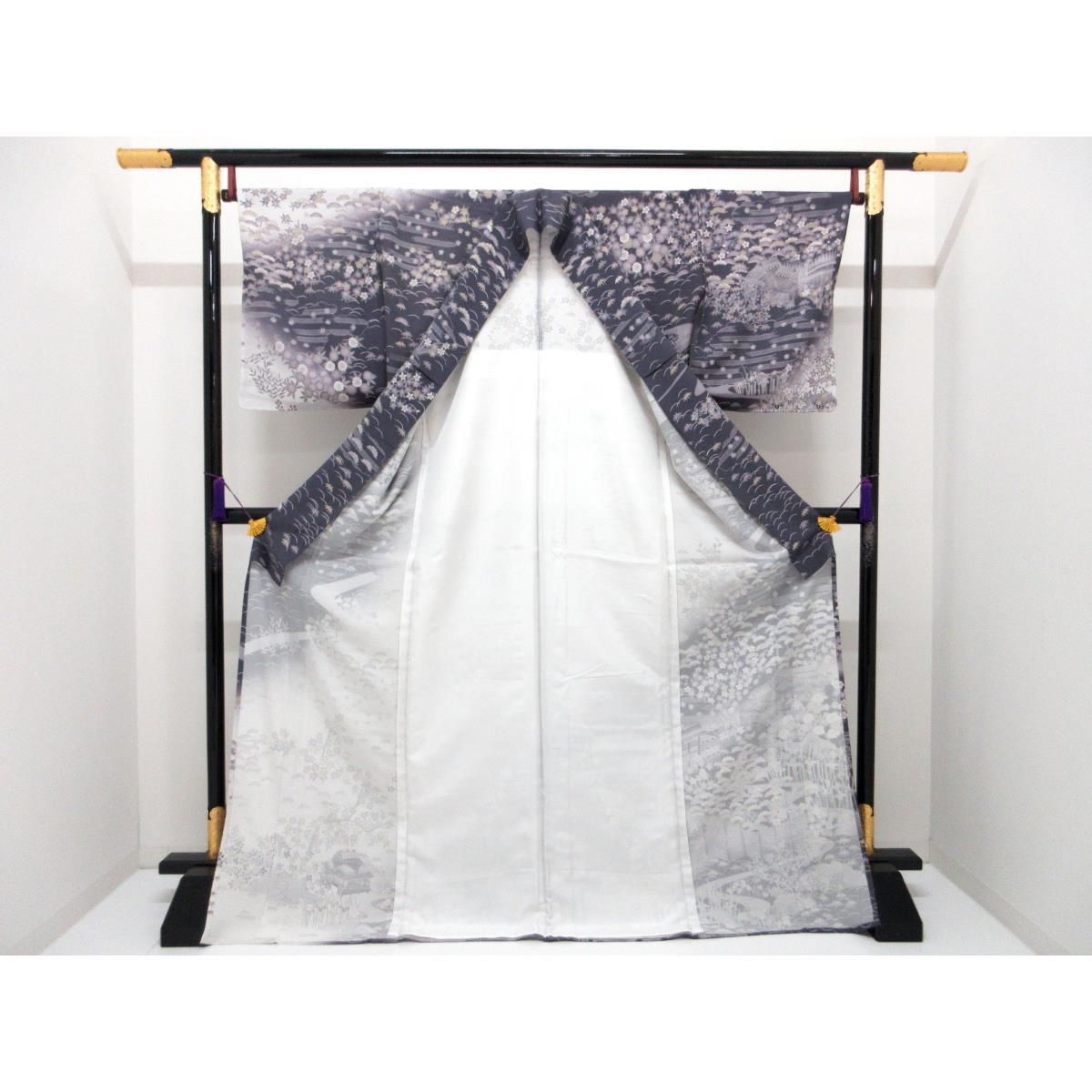 【未使用品】単衣　駒絽訪問着　友禅加工ボカシ染 未使用品】単衣 駒絽訪問着 友禅加工ボカシ染 - メルカリ