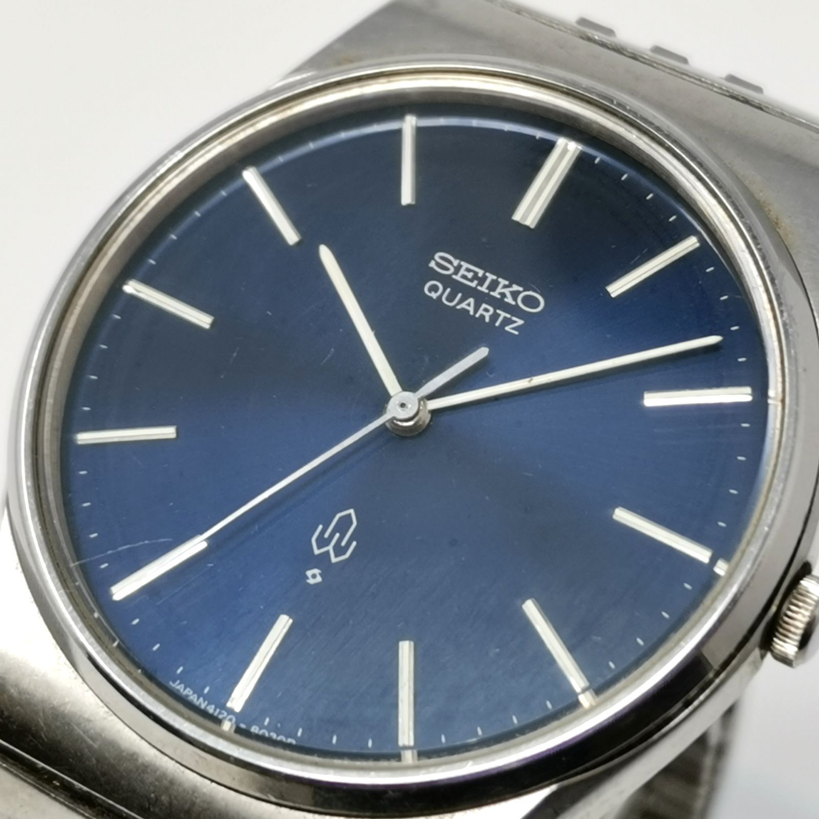 SEIKO セイコー 4120-8020 腕時計 青文字盤 レア 希少 シルバー 動作 