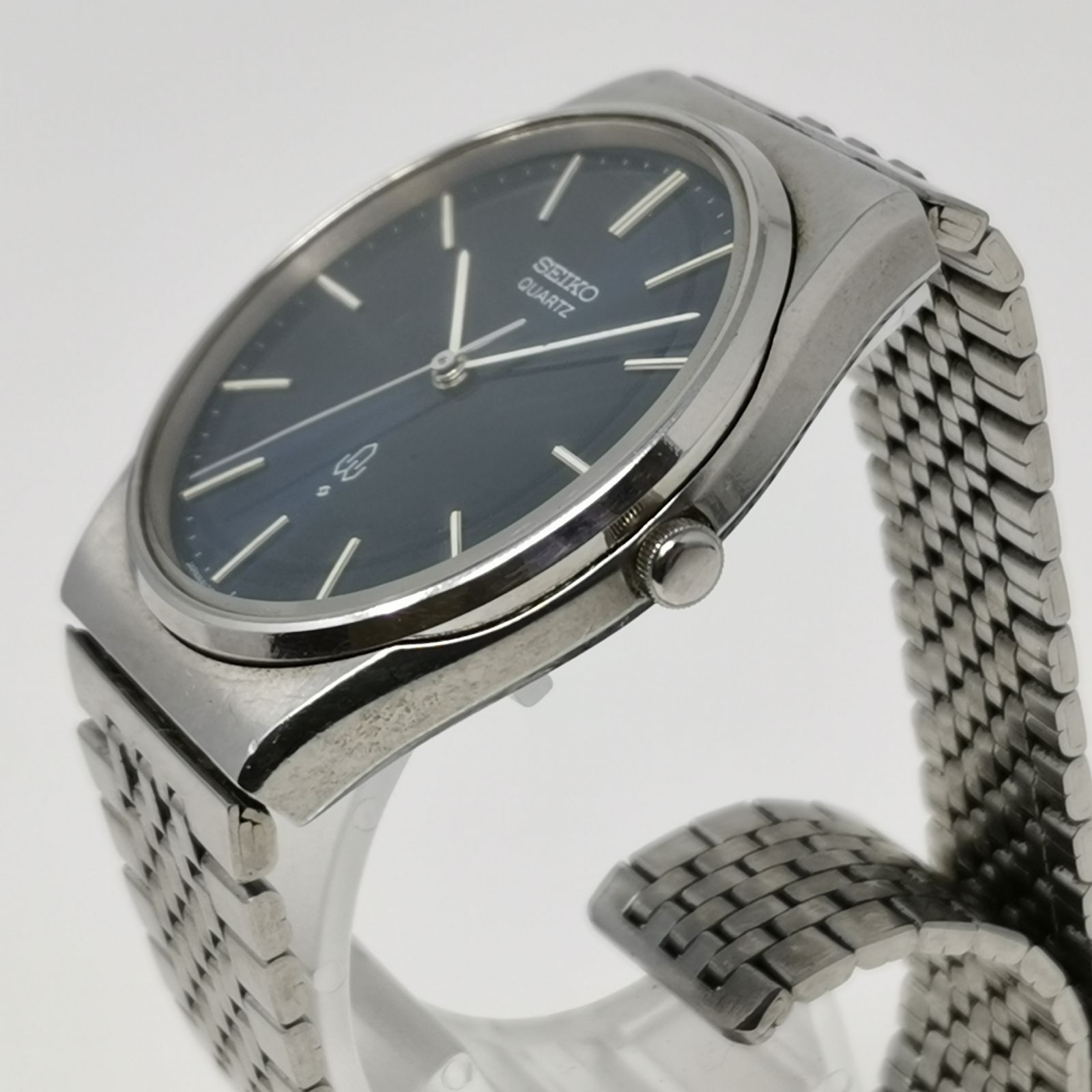 SEIKO セイコー 4120-8020 腕時計 青文字盤 レア 希少 シルバー 動作 