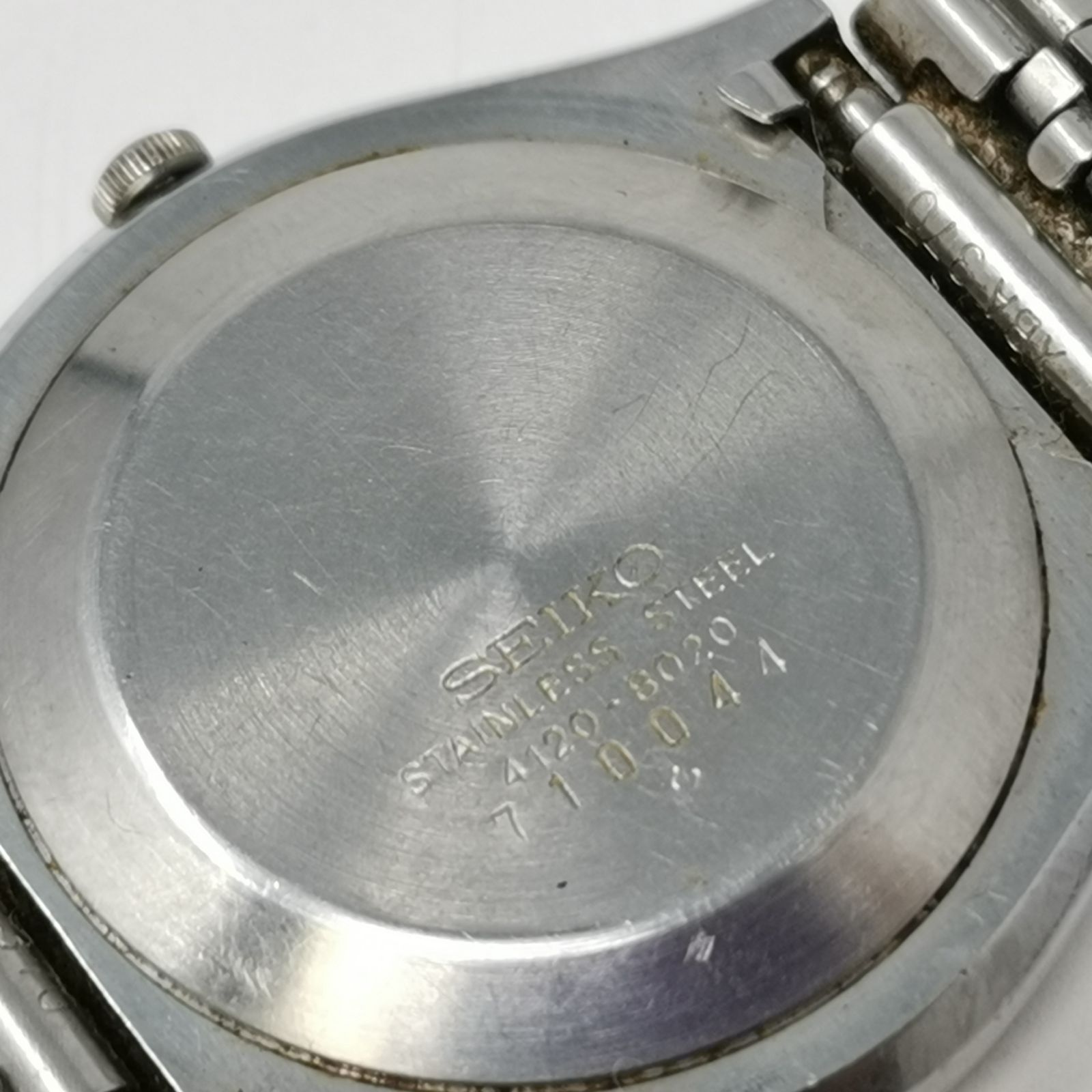 SEIKO セイコー 4120-8020 腕時計 青文字盤 レア 希少 シルバー 動作 