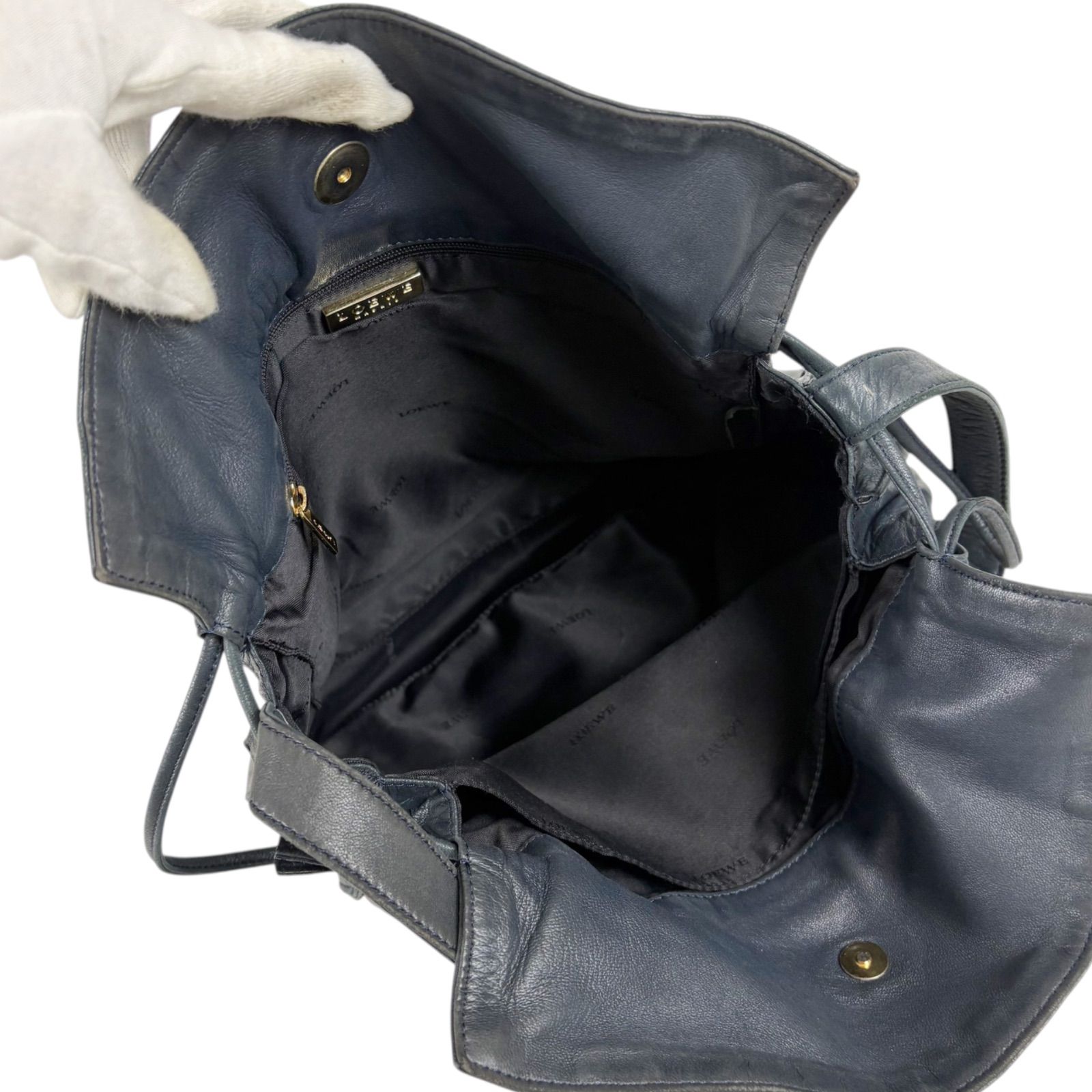 LOEWE ロエベ 巾着型 ショルダーバッグ ポシェット ナッパレザー