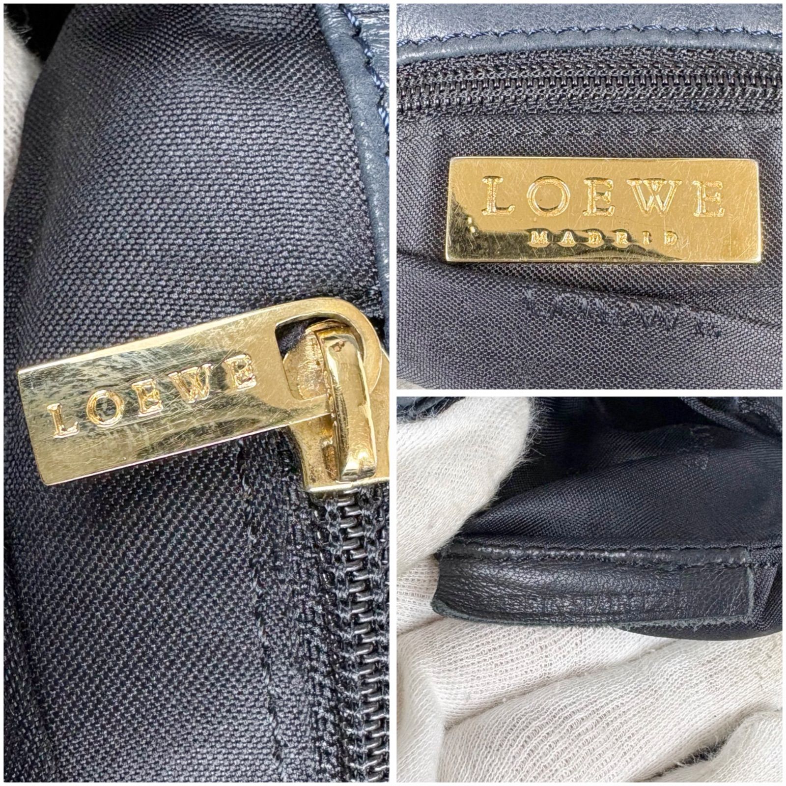 LOEWE ロエベ 巾着型 ショルダーバッグ ポシェット ナッパレザー