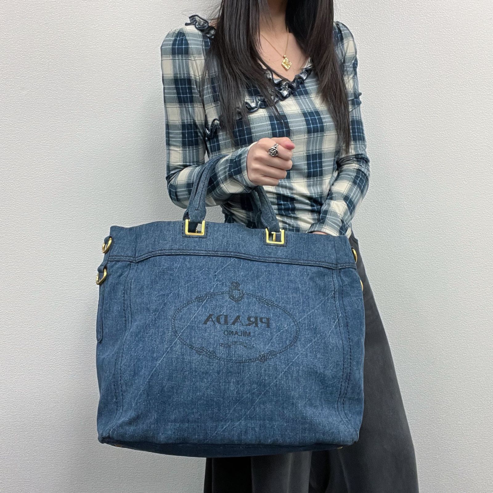 ▽▽【中古】PRADA プラダ カナパ トートバッグ ショルダーバッグ 