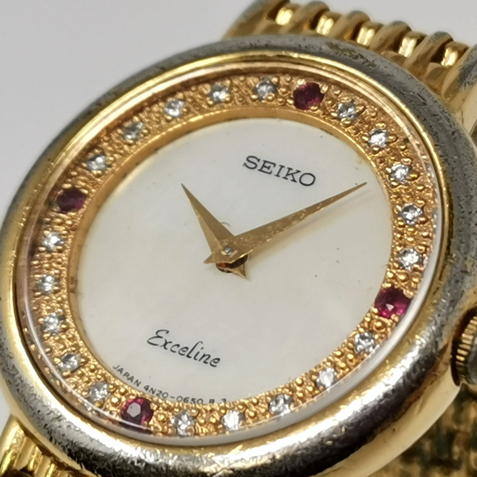 SEIKO Exceline エクセリーヌ 4N20-0380 ルビー ダイヤインデックス