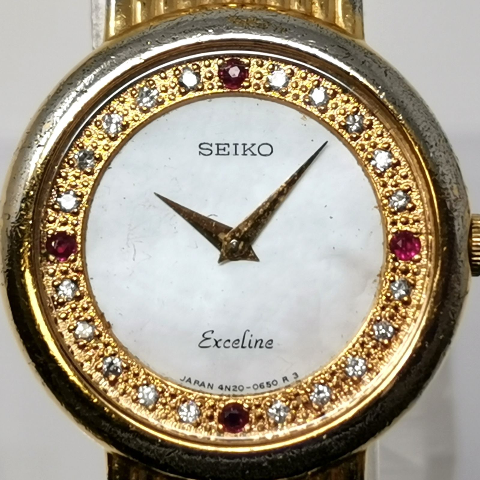 SEIKO Exceline エクセリーヌ 4N20-0380 ルビー ダイヤインデックス