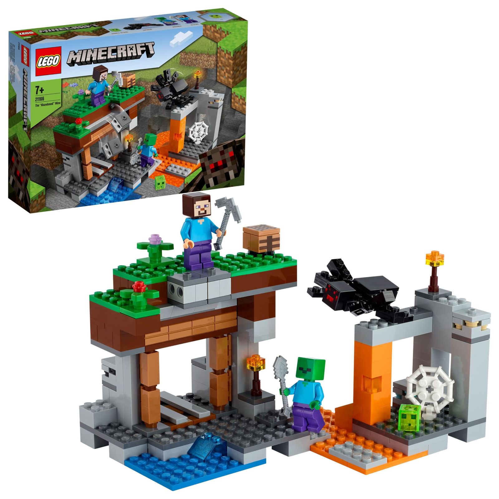 LEGO (LEGO) Toy Minecraft Abandoned Mine Exploration Boy Girl Micra Minecraft Kids Toy Game Toy Educational Toy Birthday Present Gift Lego Block 21166 7 Years Old ~
