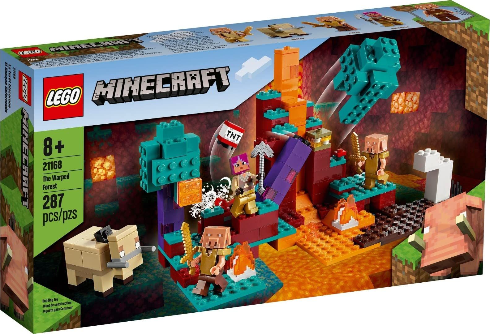 LEGO (LEGO) Toy Minecraft Warped Forest Boy Girl Micra Minecraft Kids Toy Game Toy Educational Toy Birthday Present Gift Lego Block 21168 8 Years Old ~