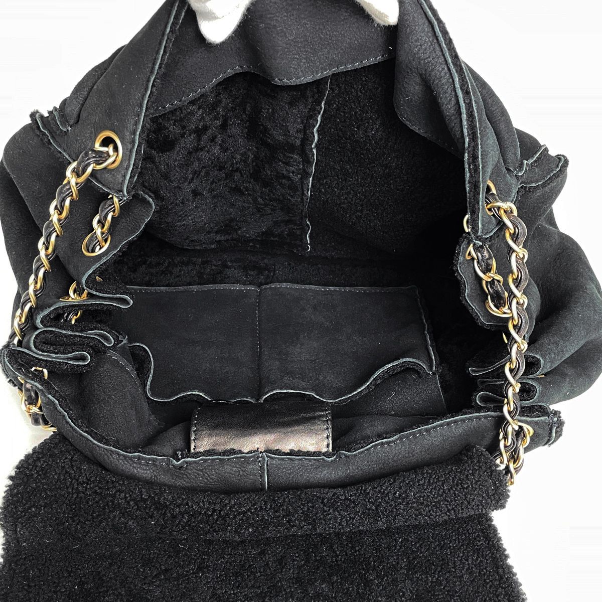 シャネル CHANEL ココマーク チェーン ショルダーバッグ ムートン 