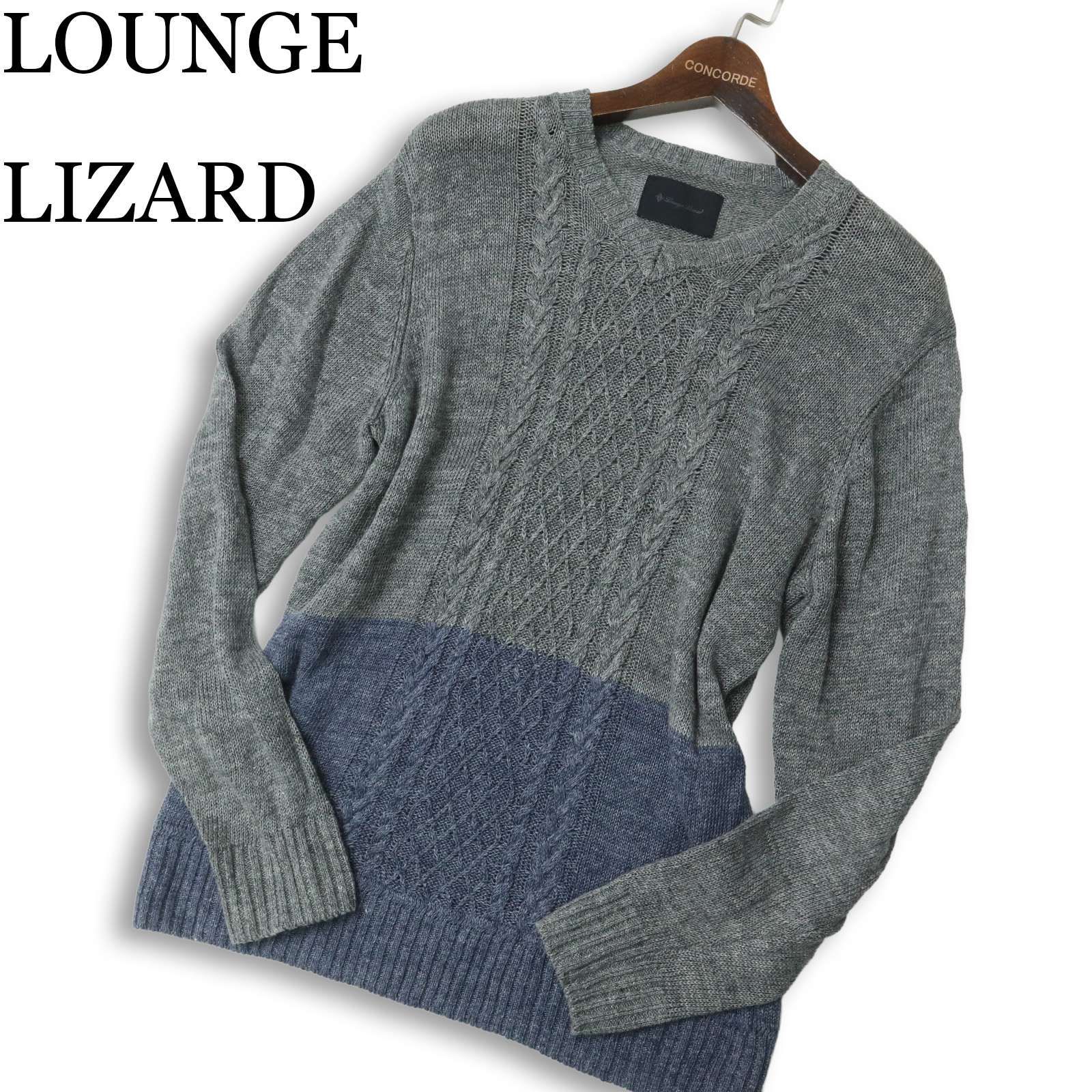 LOUNGE LIZARD ラウンジリザード 春夏☆ 麻100％ リネン バイカラー 