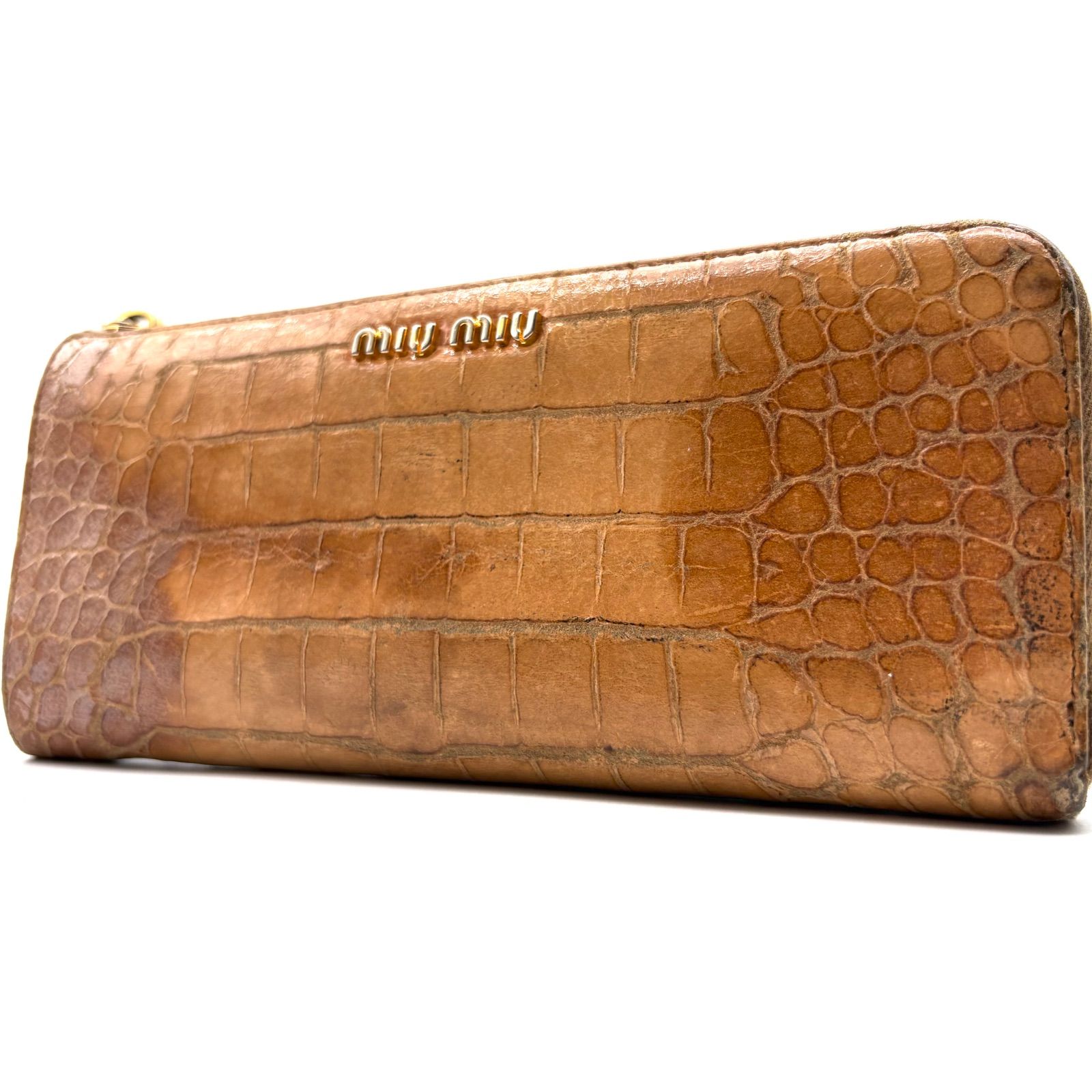 Miu Miu crocodile leather fastener wallet ミウミウ クロコダイル型 