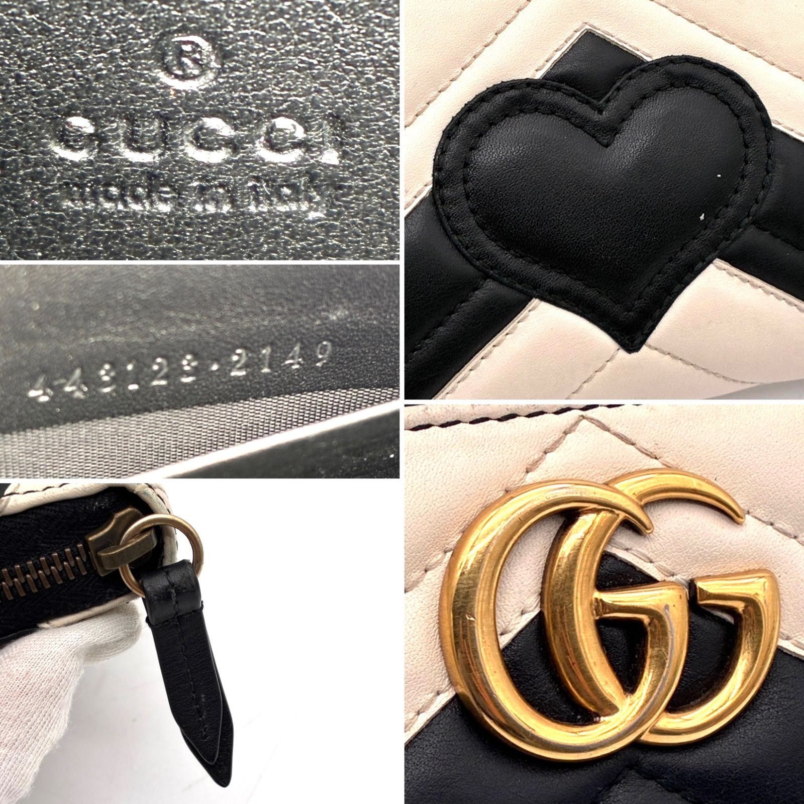 美品 GUCCI グッチ GGマーモント 長財布 ラウンドファスナー 