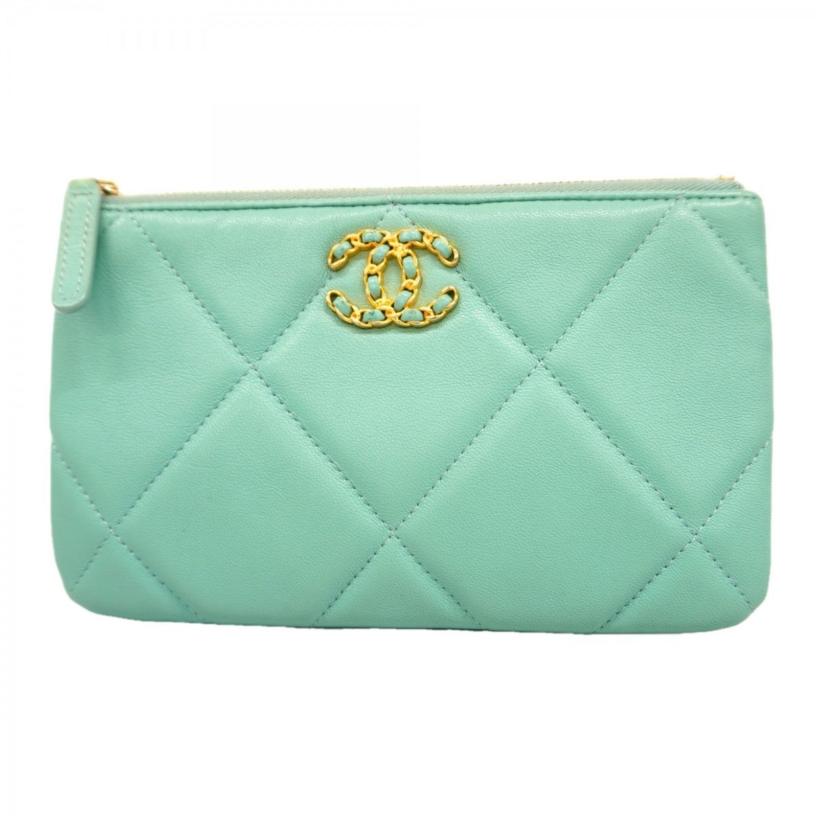 Chanel ラムスキン 緑 長 財布 CHANEL - 本物 シャネル CHANEL ココ 
