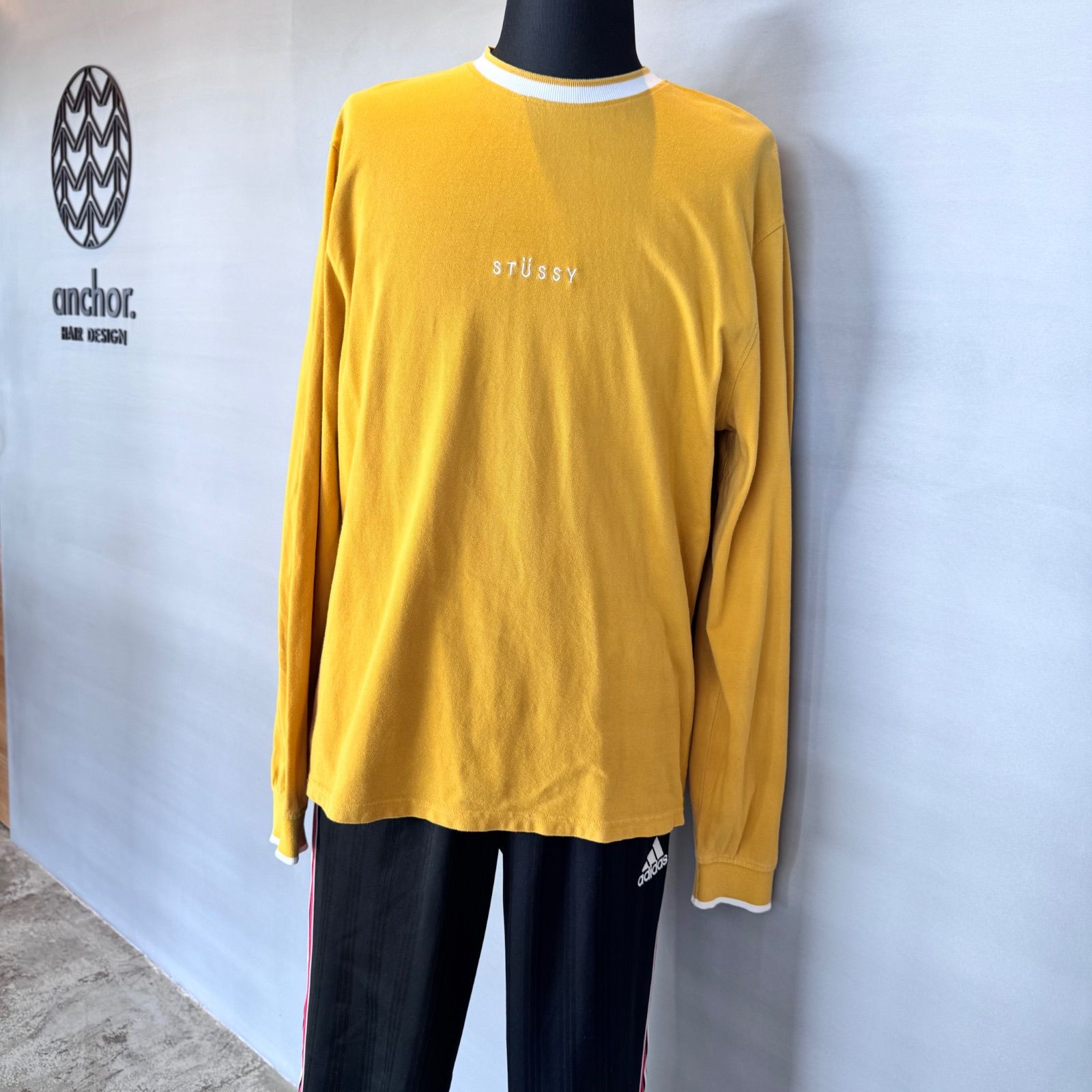 STUSSY ステューシー ロングスリーブシャツ ロンT ロゴTee 鹿の子 