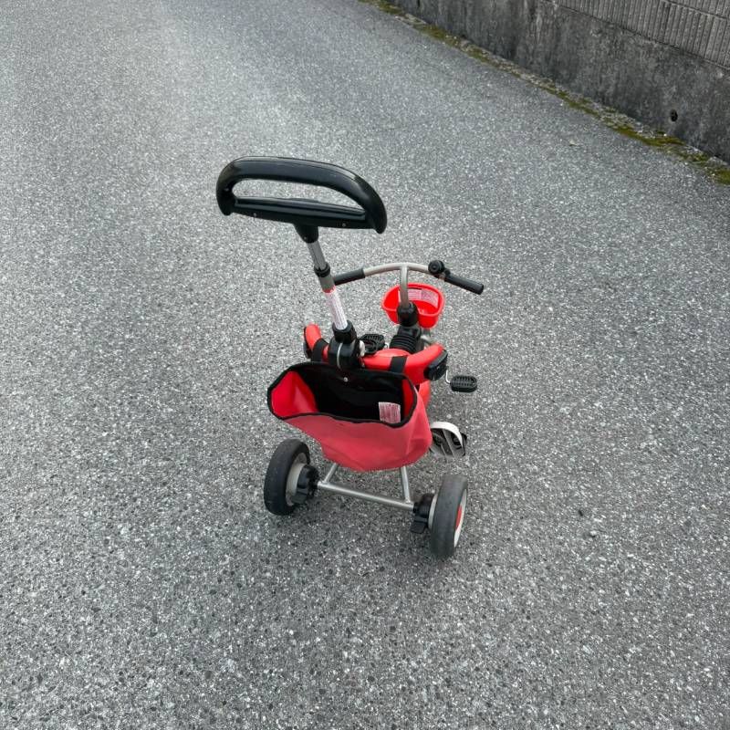 ides compo 三輪車 押し棒付き レッド 子供用 三輪車 - メルカリ