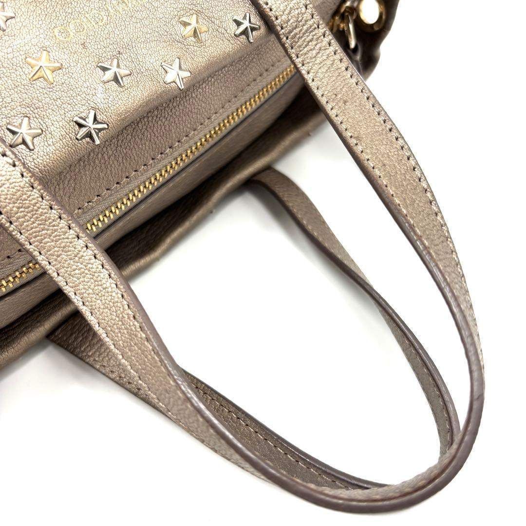 良品 JIMMY CHOO 2wayスタッズ ハンドバッグ 型押し レザー 【公式通販】