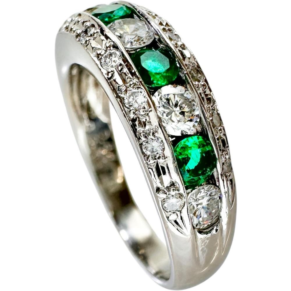 15号 エメラルド 0.37ct ダイヤモンド 0.60ct リング・指輪 Pt900 
