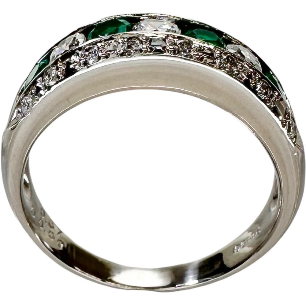 15号 エメラルド 0.37ct ダイヤモンド 0.60ct リング・指輪 Pt900 