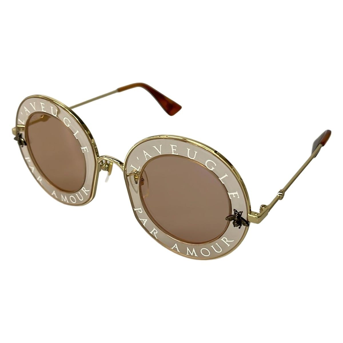 GUCCI(グッチ) サングラス美品 GG0113S ピンク×ゴールド L