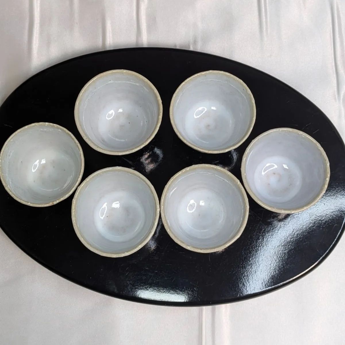 手銭旭峰 萩焼 煎茶器揃 宝瓶 共箱 しおり 未使用品 湯冷まし 煎茶碗 6