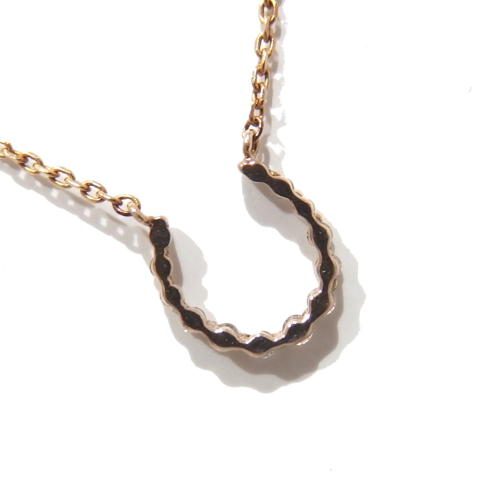 良品☆agete ホースシュー K10 ゴールド ダイヤモンド 0.09ct 