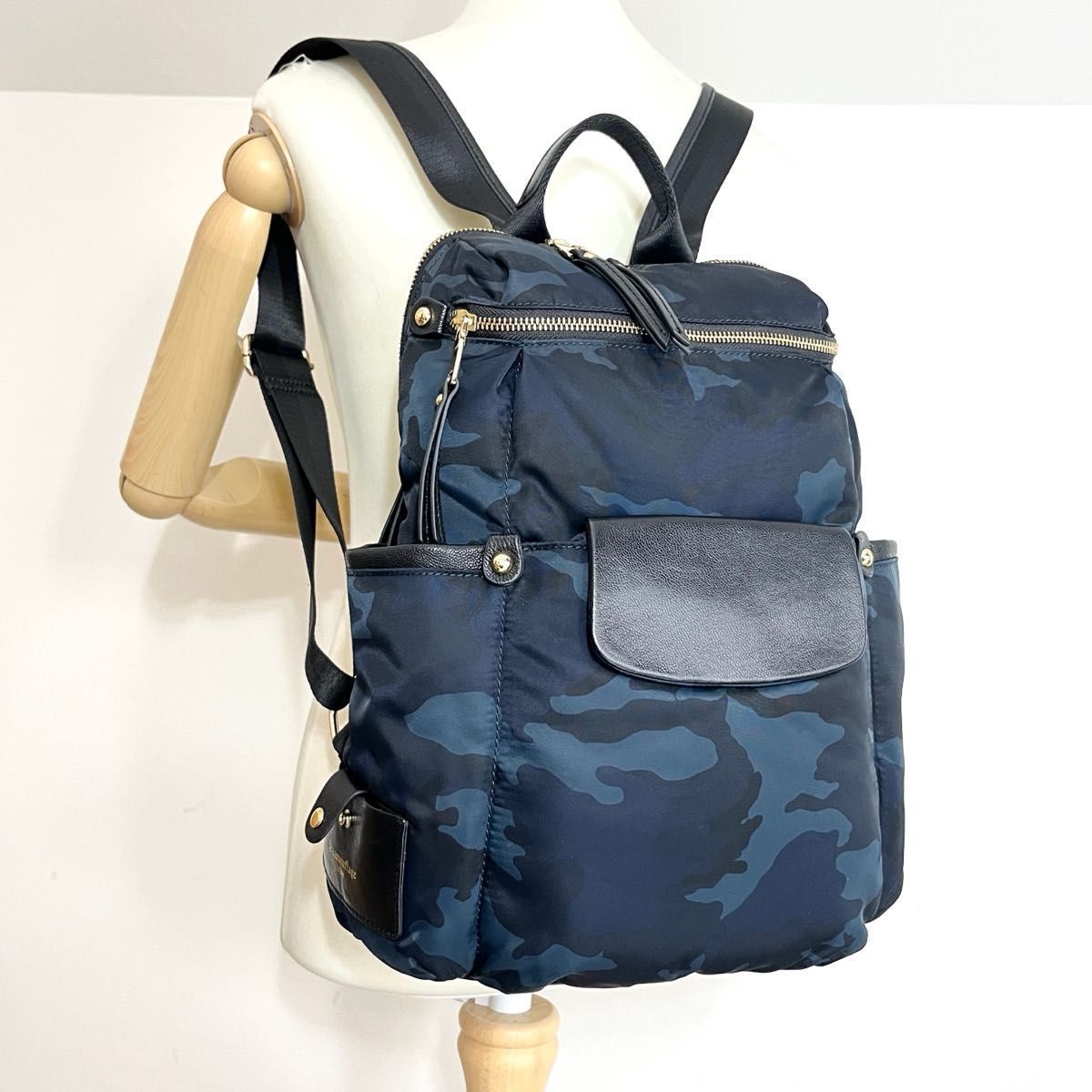 美品 ル カモフラージュ トライブ エクルーガレリア ネイビー 迷彩 多 