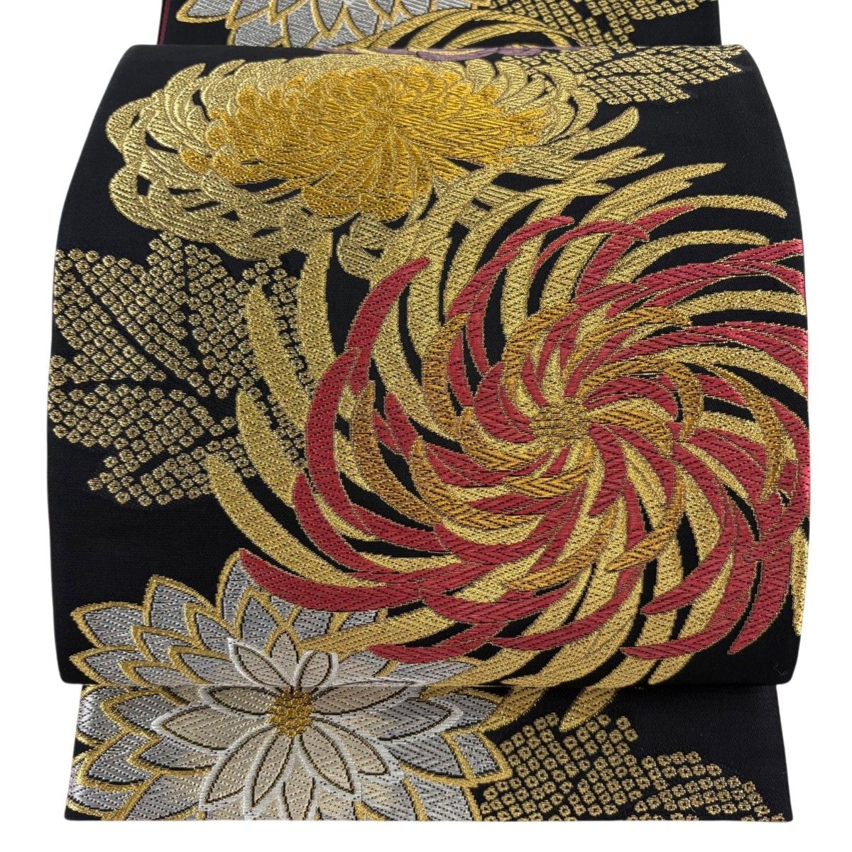 E20】着物 鈴乃屋 正絹 六通袋帯 金糸 美品