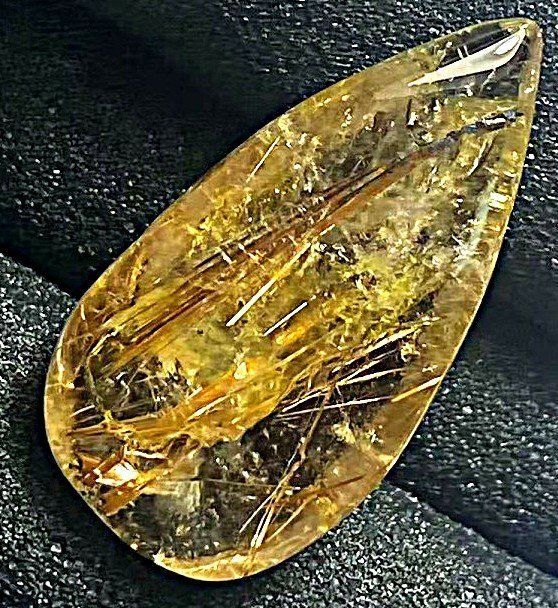 ルチルクォーツ 天然石 金針水晶 ゴールドアクセサリー 直径48.2