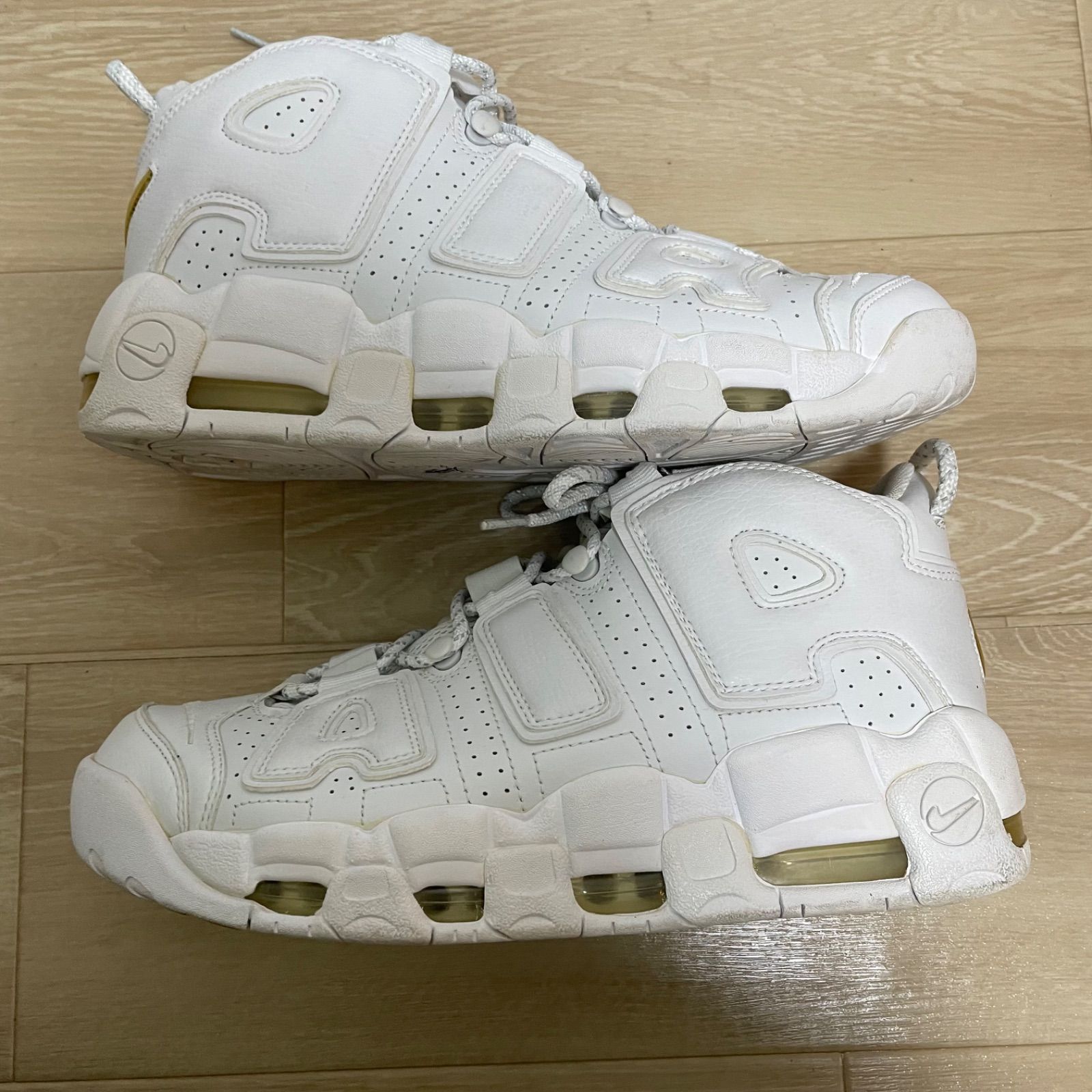 27.5cm ナイキ エアモア アップテンポ トリプルホワイト NIKE AIR MORE 