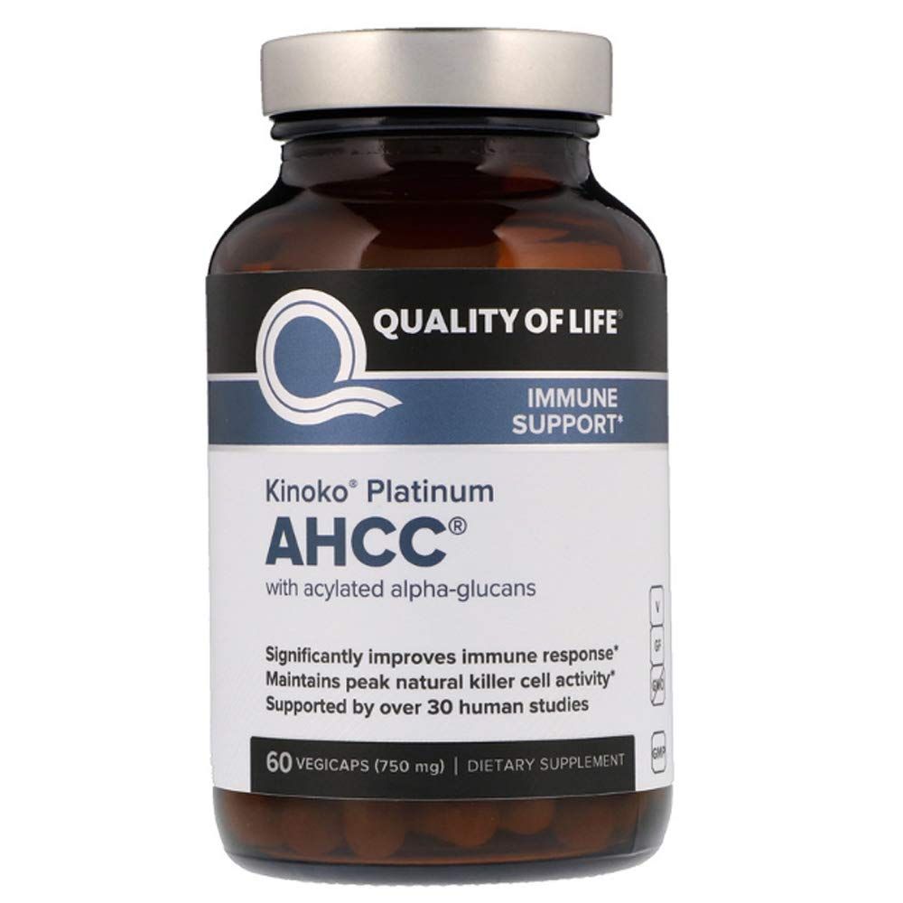 Quality of Life Labs キノコプラチナ AHCC 750mg 植物性カプセル60錠 【アメリカ直送】