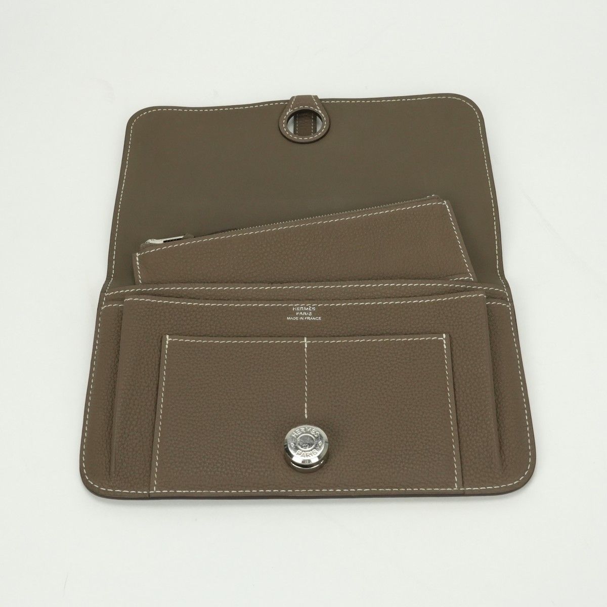 エルメス HERMES ドゴンGM ドゴン GM ドゴンデュオ 財布 長財布 ロングウォレット トリヨンクレマンス エトゥープ Etoupe グレー gray シルバー金具 エルメス HERMES ドゴンGM ドゴン GM ドゴンデュオ 財布 長財布 ロング