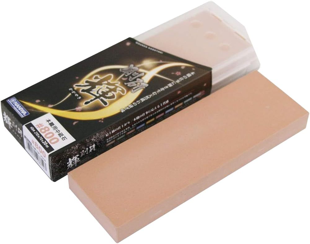 新品 ナニワ(NANIWA) 本職用砥石 剛研 輝(かがやき) #800 研ぎ台兼収納ケース付き 210×70×20mm NK-2208 6,688円