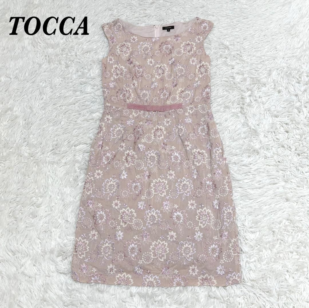 TOCCA 花柄刺繍ドレスワンピース ピンク 0 - メルカリ
